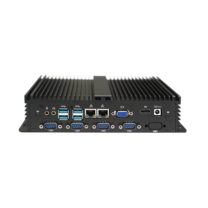 NX-8581 fanless industrial computer with 4x USB 3.0 and 4x USB 2.0