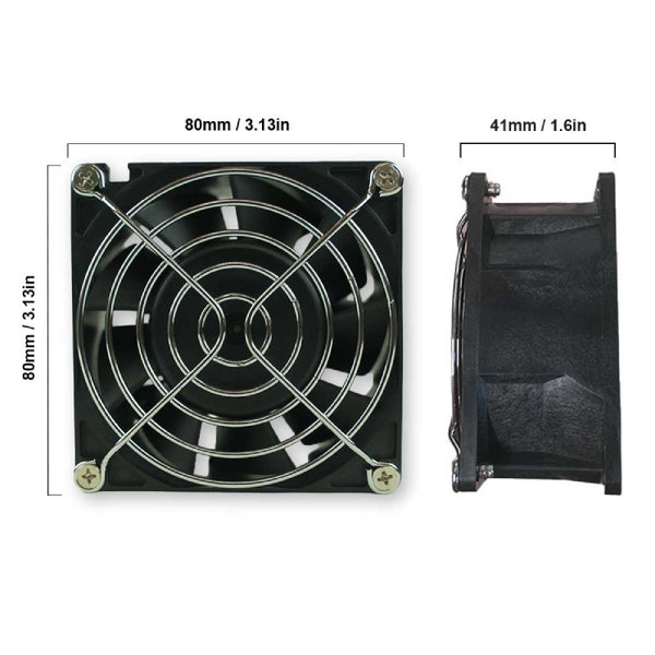 NMB 3115RL-04W-B66 case fan, rear view with dimensions