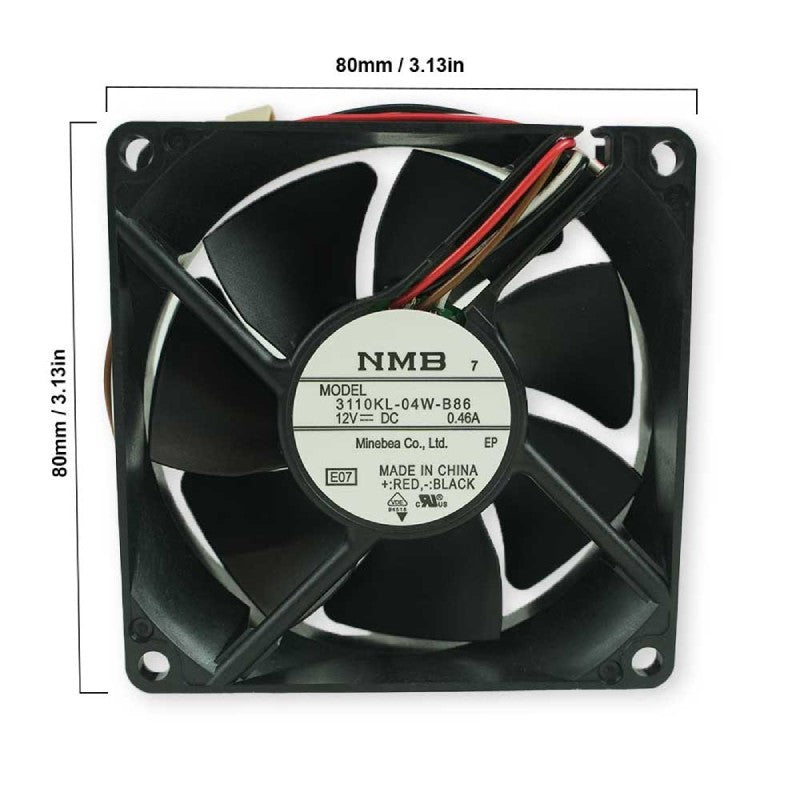 NMB 3110KL-04W-B86 black 80mm computer case fan