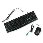 Black PS/2 104-key keyboard and optical mouse set for legacy systems