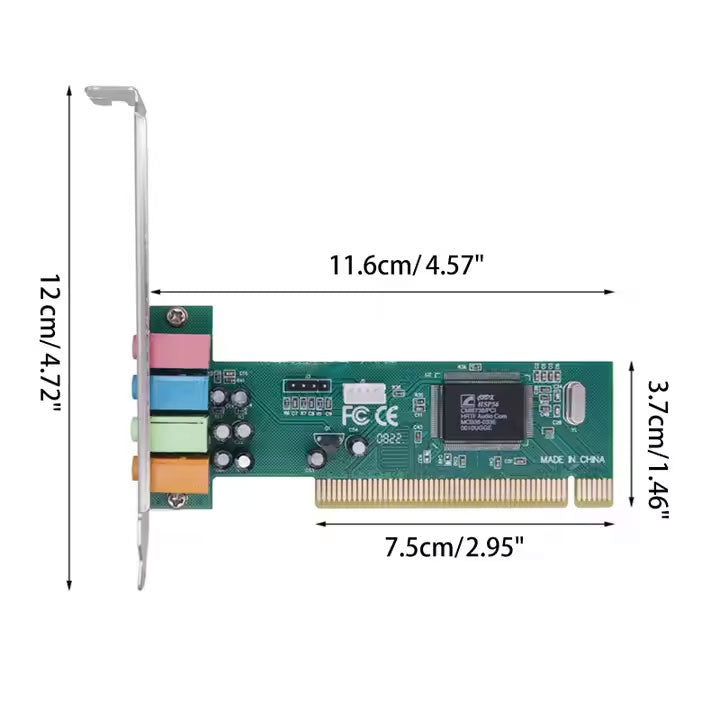 CMI8738 4-Channel PCI Sound Card - High-Quality Audio for Windows XP and Above