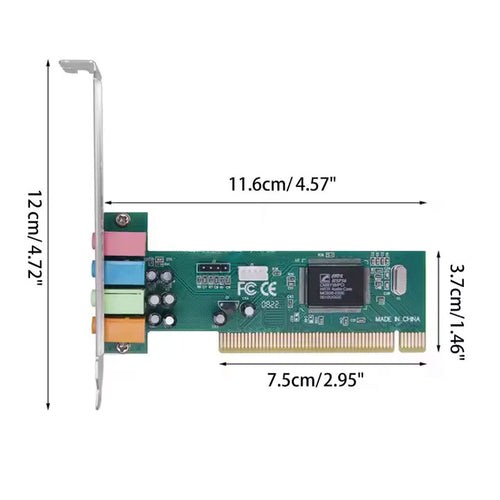 CMI8738 4-Channel PCI Sound Card - High-Quality Audio for Windows XP and Above