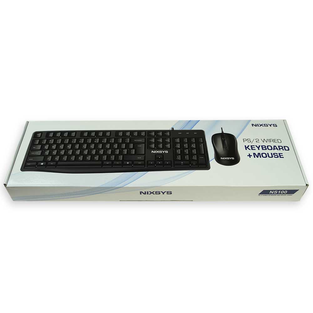 PS/2 keyboard and optical mouse set in retail packaging